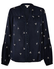 Embroidered Top in LENZING™ ECOVERO™, Blue (NAVY), large