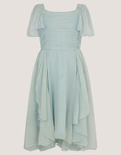 Joy Waterfall Ruffle Chiffon Maxi Dress, Green (SAGE), large