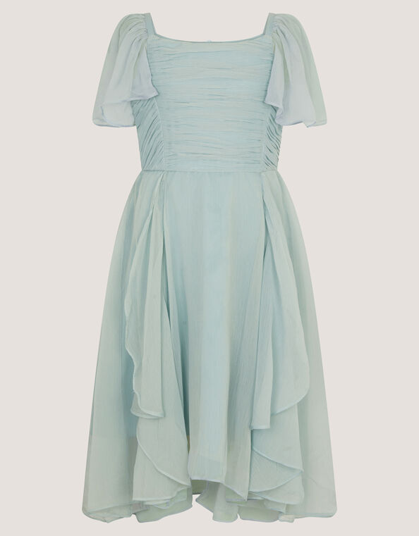 Joy Waterfall Ruffle Chiffon Maxi Dress, Green (SAGE), large