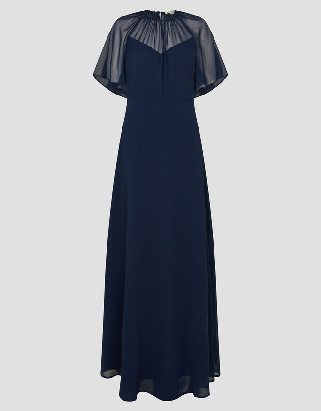 Mona Angel Sleeve Maxi Dress, Blue (NAVY), large