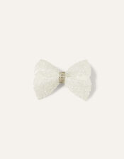 Sparkle Bead Bow Hair Clip, , large