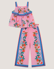 Oriana Fruity Top & Trousers Set, Pink (PINK), large