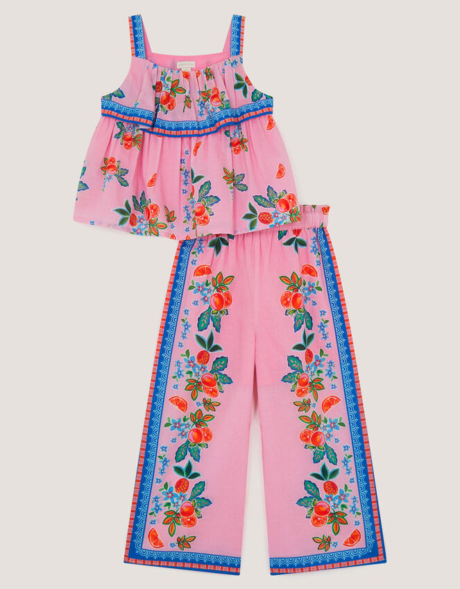 Oriana Fruity Top & Trousers Set, Pink (PINK), large