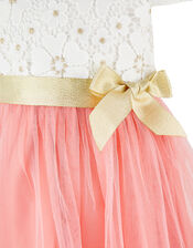 Baby Freya Crochet Lace and Tulle Dress, Ivory (IVORY), large