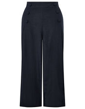 Eureka Culottes in Pure Linen, Blue (NAVY), large
