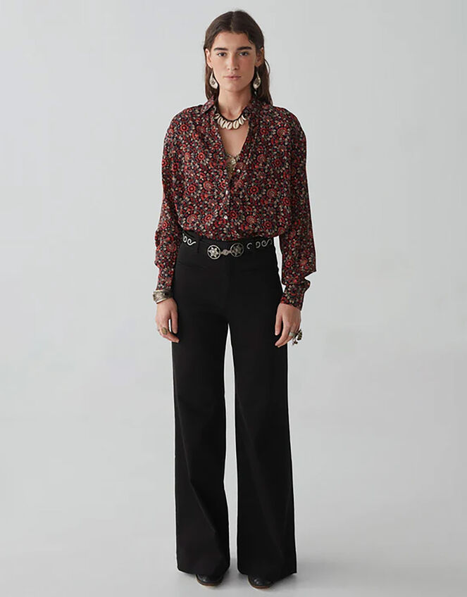 Maison Hotel Abstract Floral Print Shirt, Multi (MULTI), large