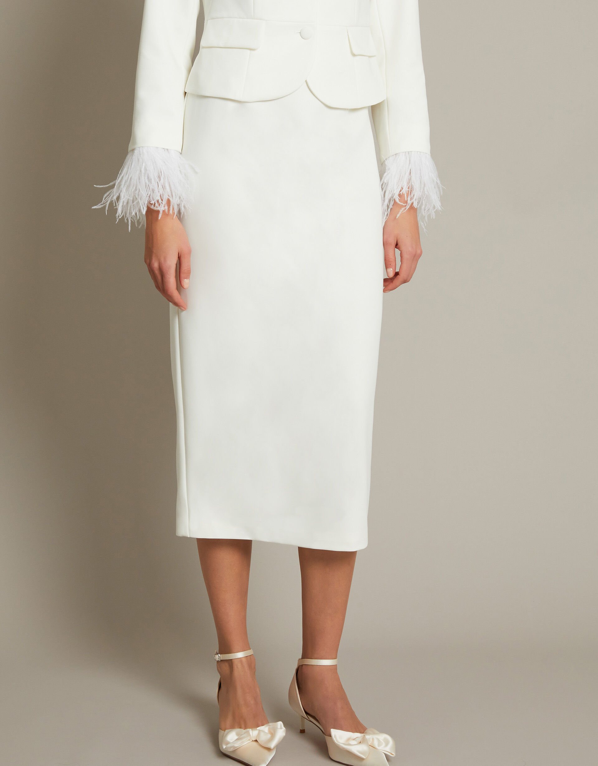 Selah Pencil Bridal Skirt Ivory