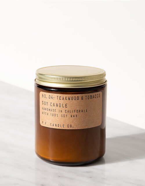P.F. Candle Co. Teakwood & Tobacco Soy Candle, , large