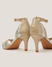 Meg Metallic Two Tone Heels, Gold (GOLD), large