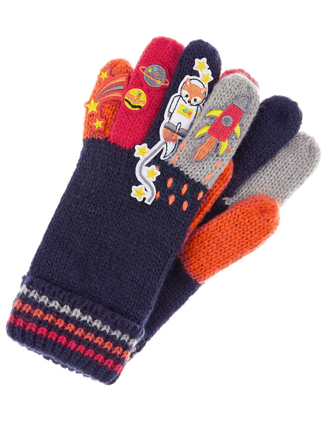 Space Fox Knit Gloves, Multi (MULTI), large