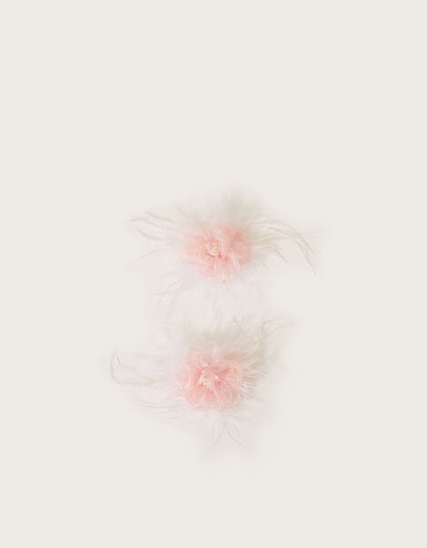2-Pack Feather Flower Hair Clips, , large