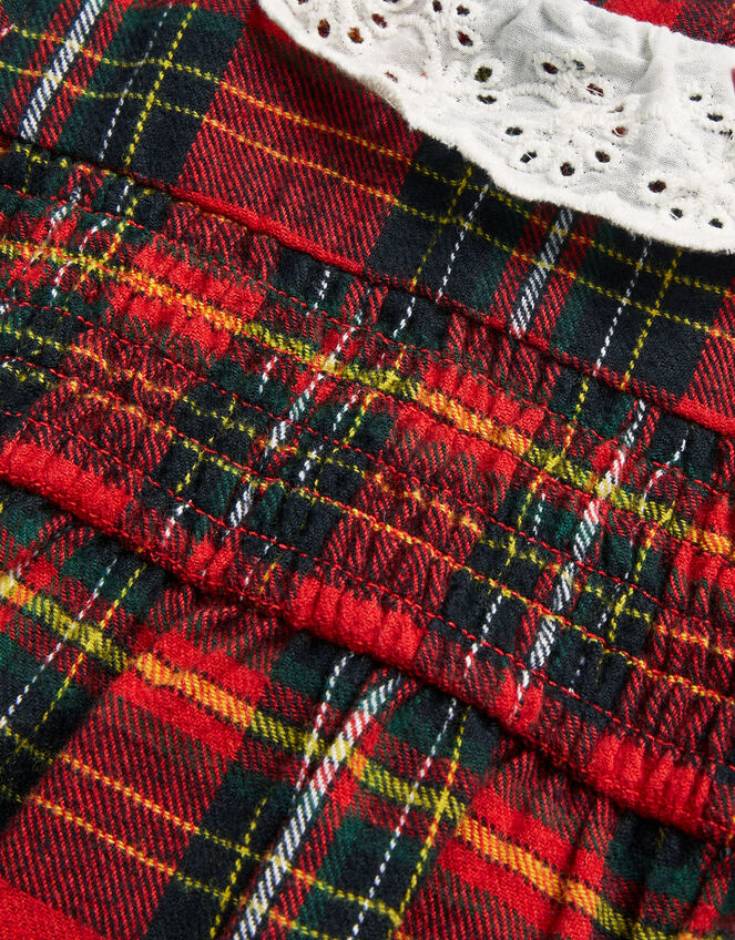 Newborn Tartan Romper and Tights Set, Red (RED), large