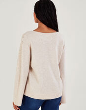 Serena Sequin Jumper, Camel (BEIGE), large