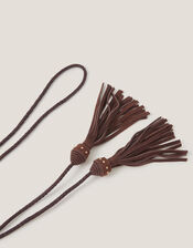 Suede Tassel Belt, , large