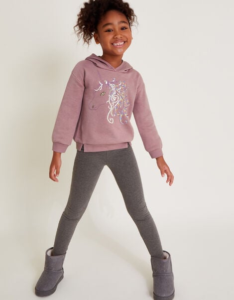 Sequin Unicorn Hoodie and Leggings Set, Purple (LILAC), large
