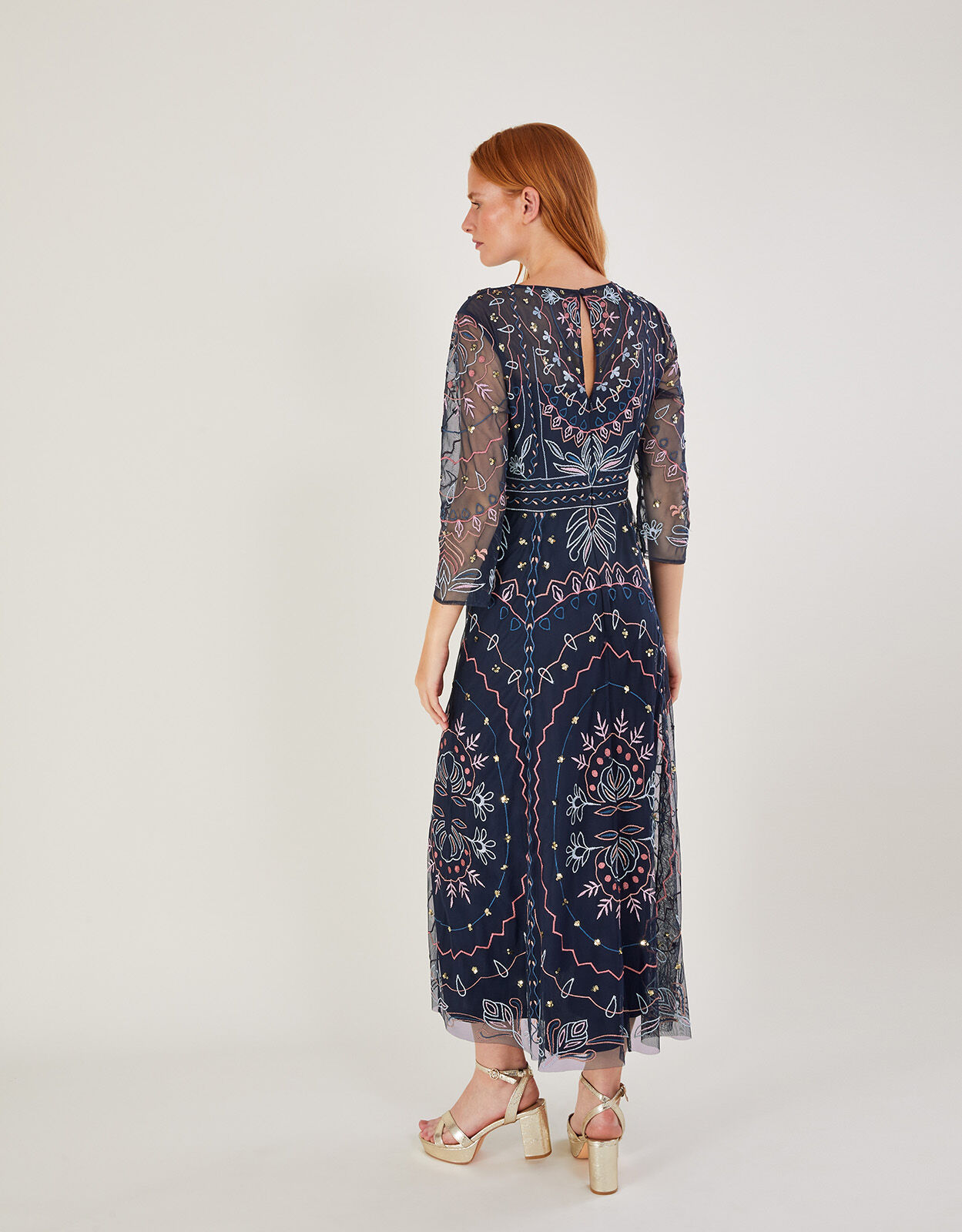 Monsoon blue midi sales dress