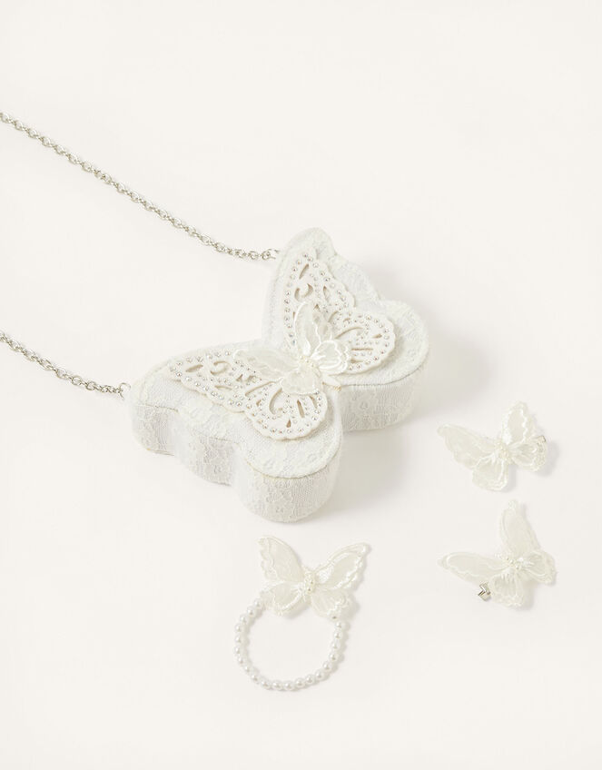 Esma Lace Butterfly Bag Bracelet and Hair Clip Set, , large