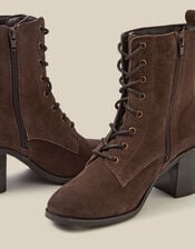 Hope Lace Up Suede Ankle Boots, Brown (CHOCOLATE), large