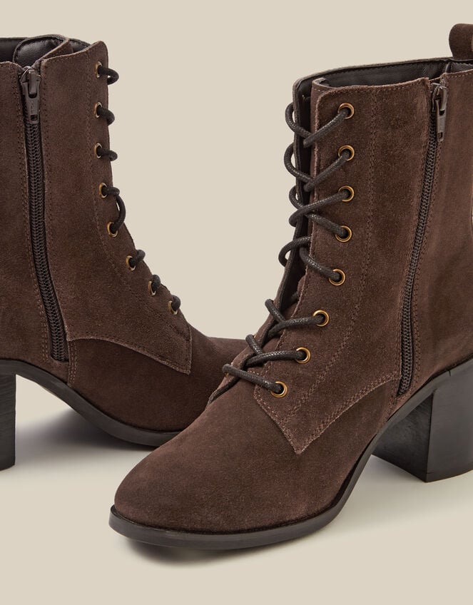 Hope Lace Up Suede Ankle Boots, Brown (CHOCOLATE), large