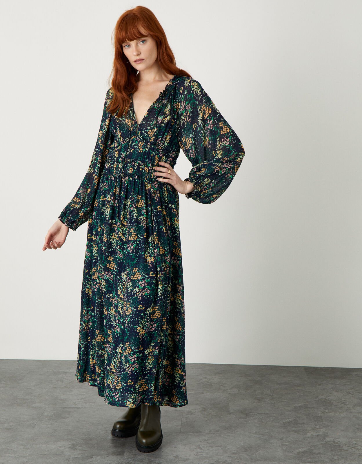 Monsoon navy floral dress discount