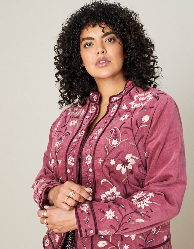 Floral Embroidered Jacket, Pink (ROSE), large