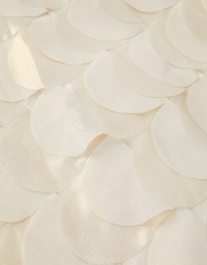 Jazzy Shimmer Scallop Frill Dress, Gold (GOLD), large