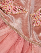 Velvet Disco Butterfly Dress, Pink (PINK), large