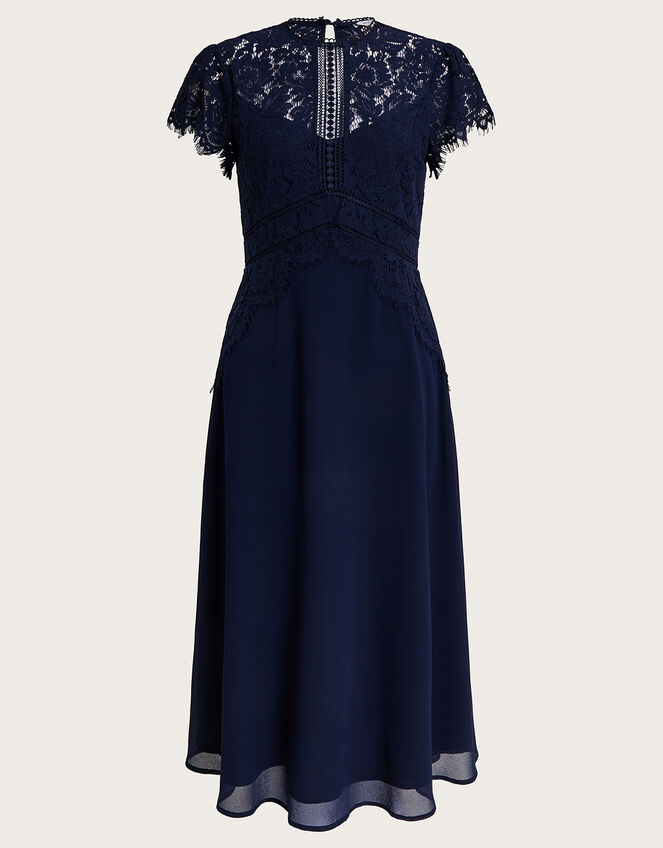 Louise Lace Midi Dress, Blue (NAVY), large