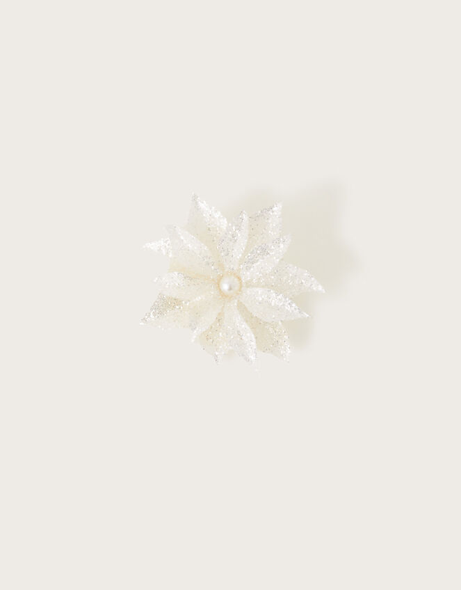 Frosted Snow Flower Hair Clip, , large