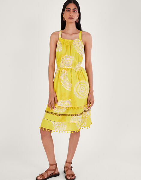 Tiered Halter Dress, Yellow (YELLOW), large