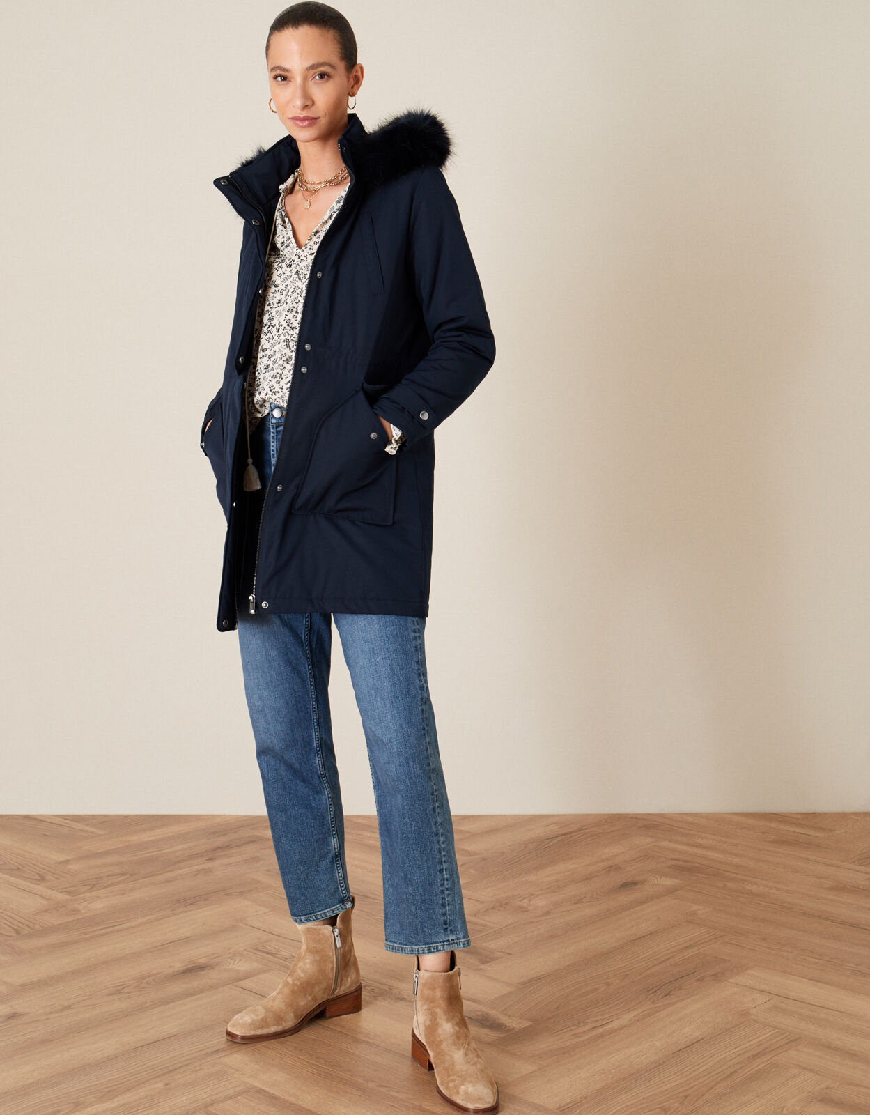 Monsoon online parka coat