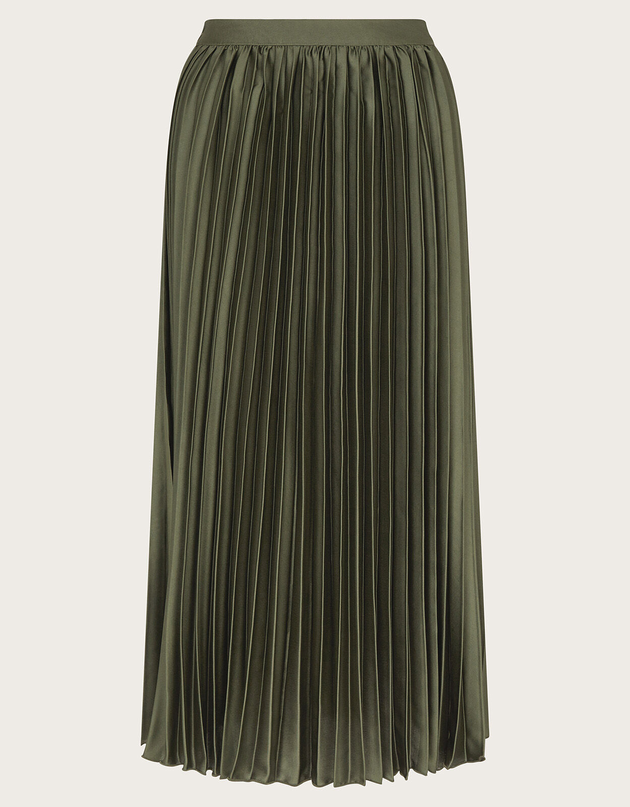 Khaki metallic pleated skirt shop