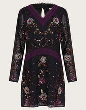 Ariah Embellished Tunic Dress, Black (BLACK), large