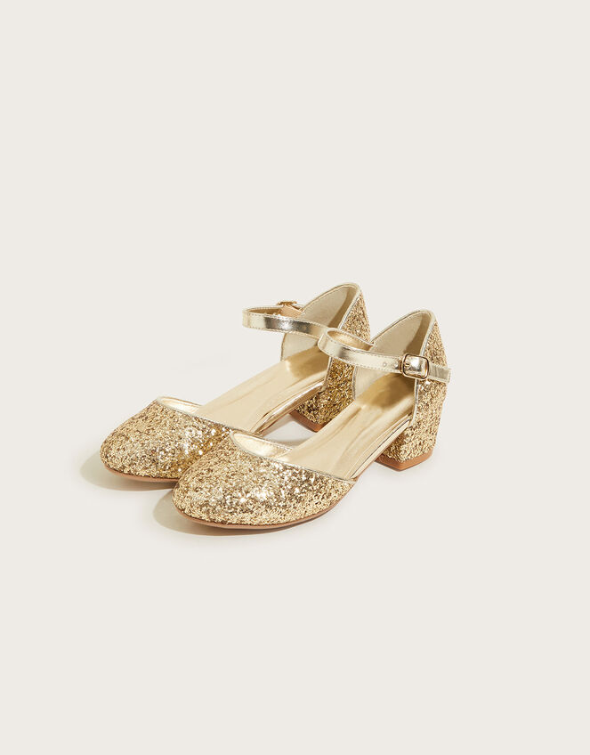 Glitter Sparkle Two-Part Heels, Gold (GOLD), large