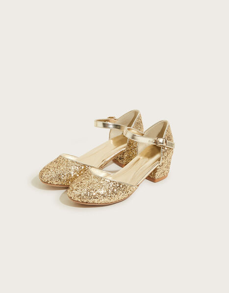 Glitter Sparkle Two-Part Heels Gold, Gold (GOLD), large