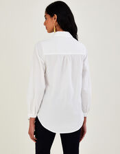 Plain Poplin Shirt in Sustainable Cotton, White (WHITE), large