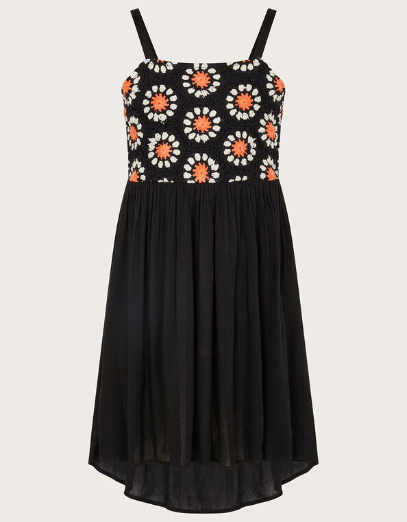 Crochet Dress, Black (BLACK), large