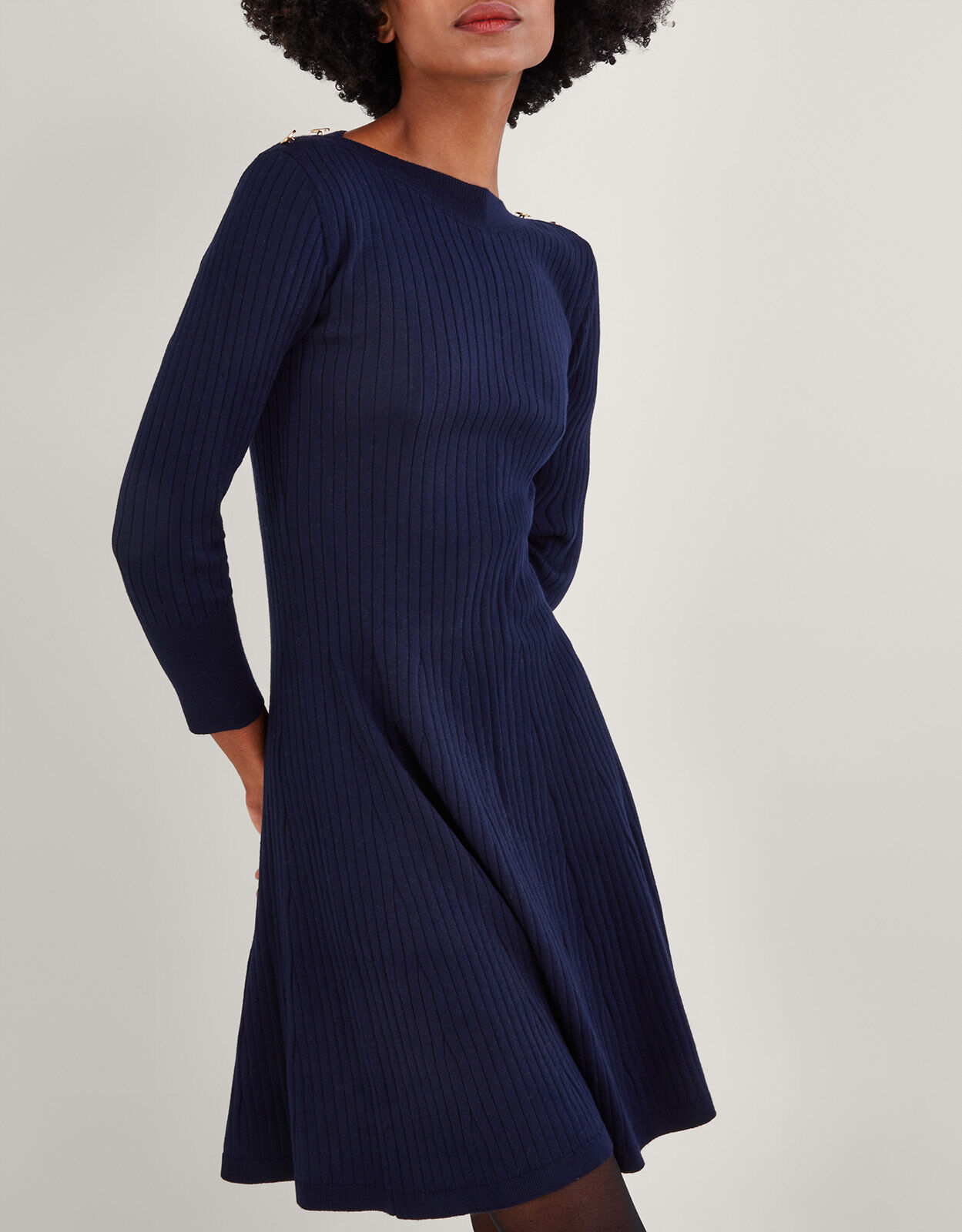 Ribbed fit and flare dress top