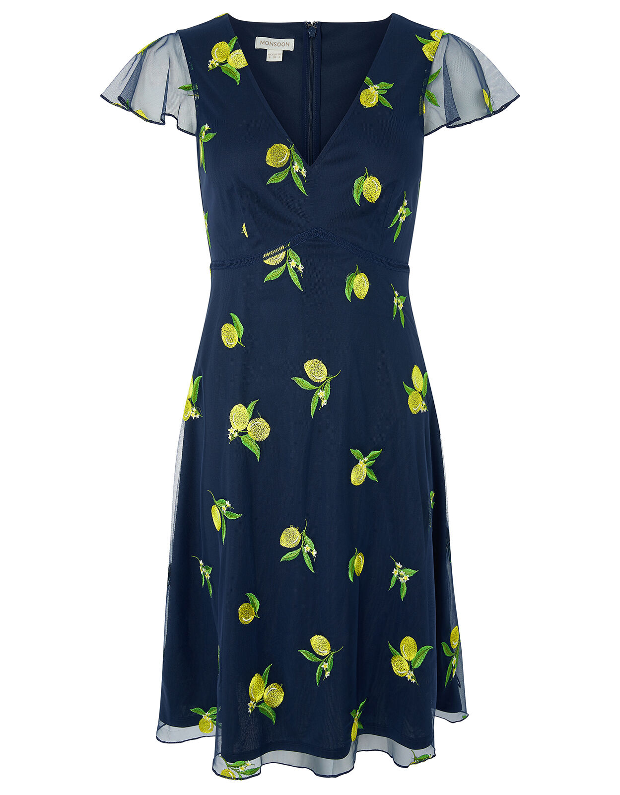 navy blue lemon dress