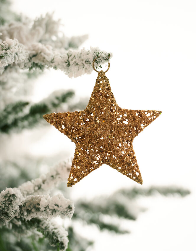 Glitter Wire Star Hanging Decoration, , large