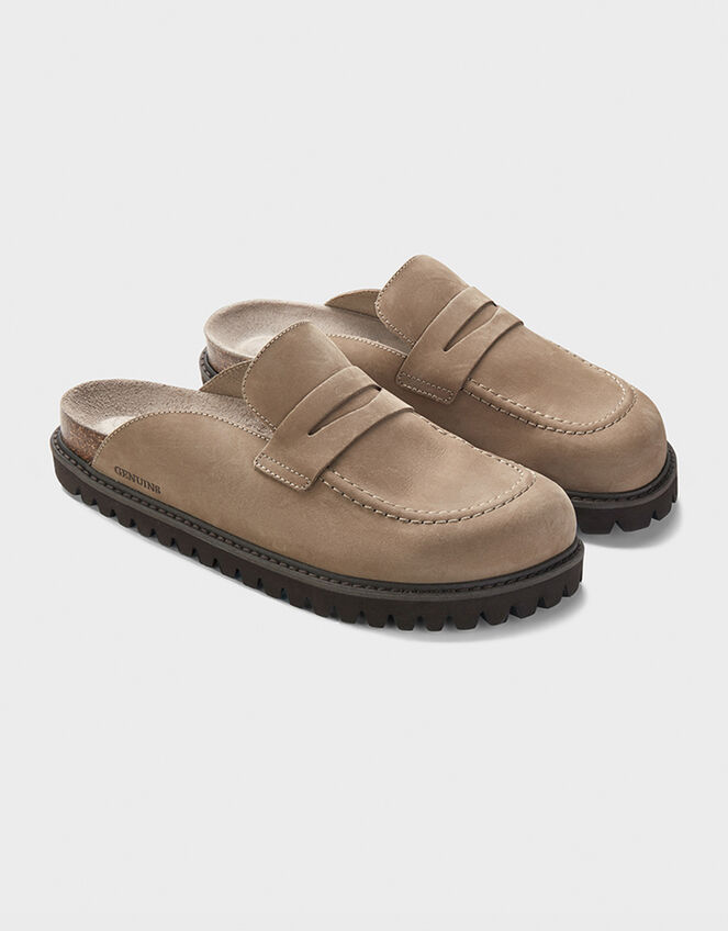 Genuins Nubuck Moccasin Clogs, Brown (BROWN), large
