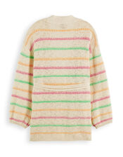 Scotch and Soda Stripe Tie Waist Cardigan, Natural (NATURAL), large