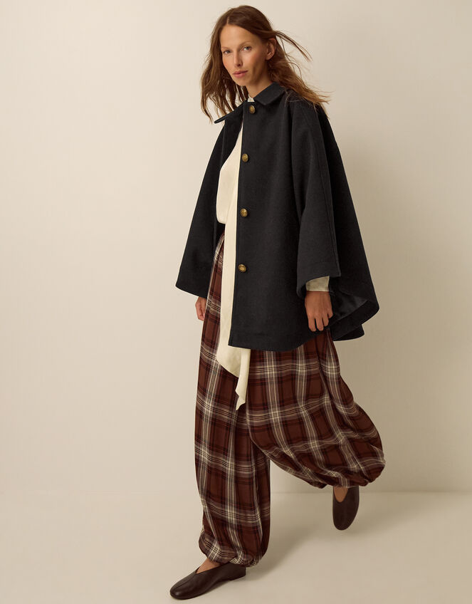 Claudie Cape Coat, Black (BLACK), large
