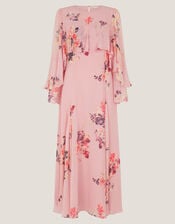 Amber Floral Cape Maxi Dress, Pink (PINK), large
