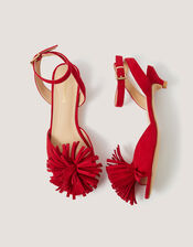 Poppy Fringe Kitten Heels, Red (RED), large