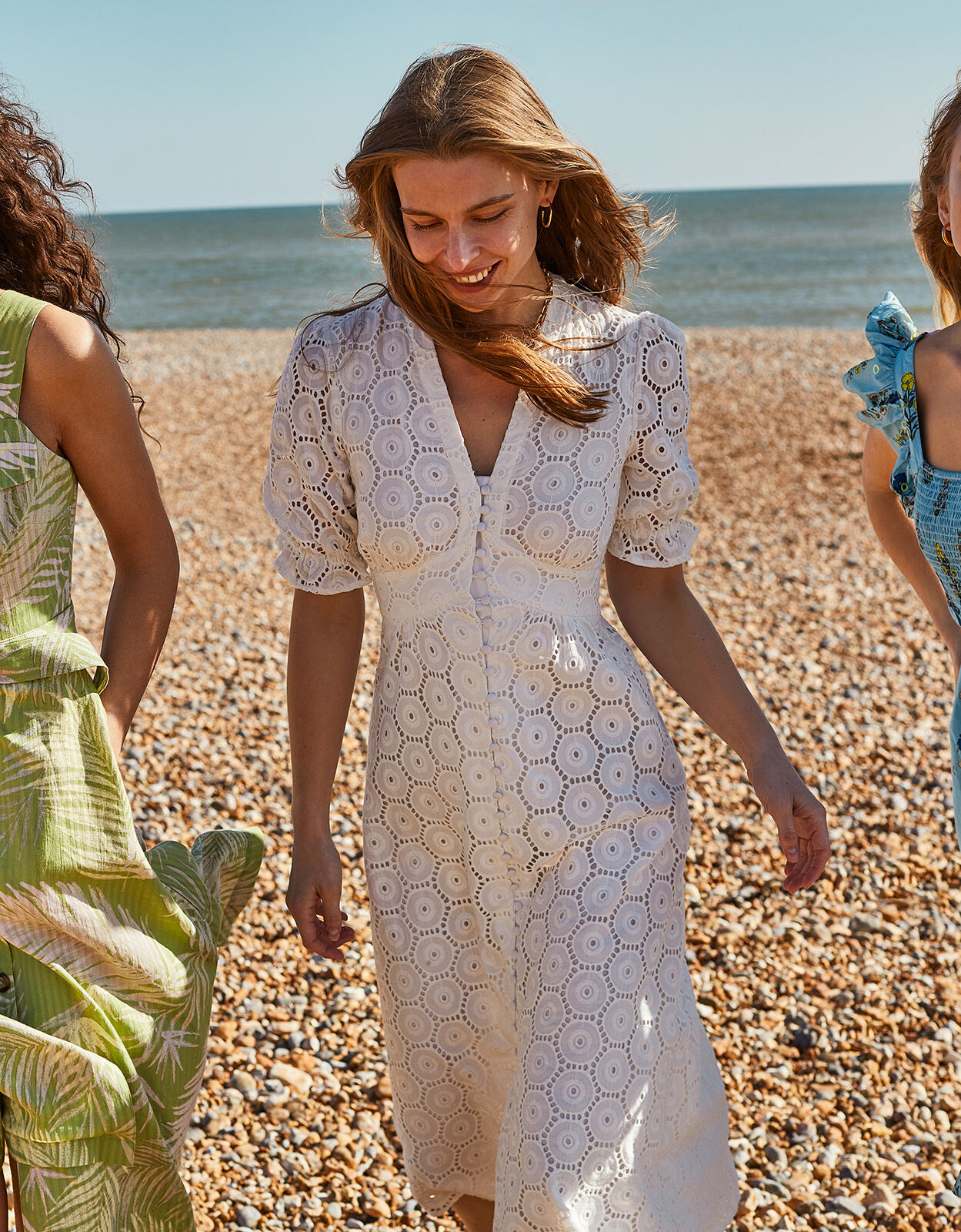 Mia Broderie Tea Dress Ivory