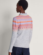 Frey Fair Isle Jumper, Grey (GREY), large