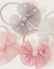 Pearl Tutu Bow Hairbands 4 Pack, , large