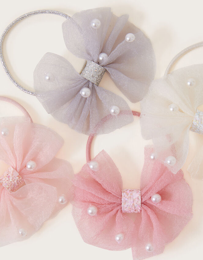 Pearl Tutu Bow Hairbands 4 Pack, , large