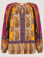 Magdalena Paisley Print Blouse, Pink (PINK), large